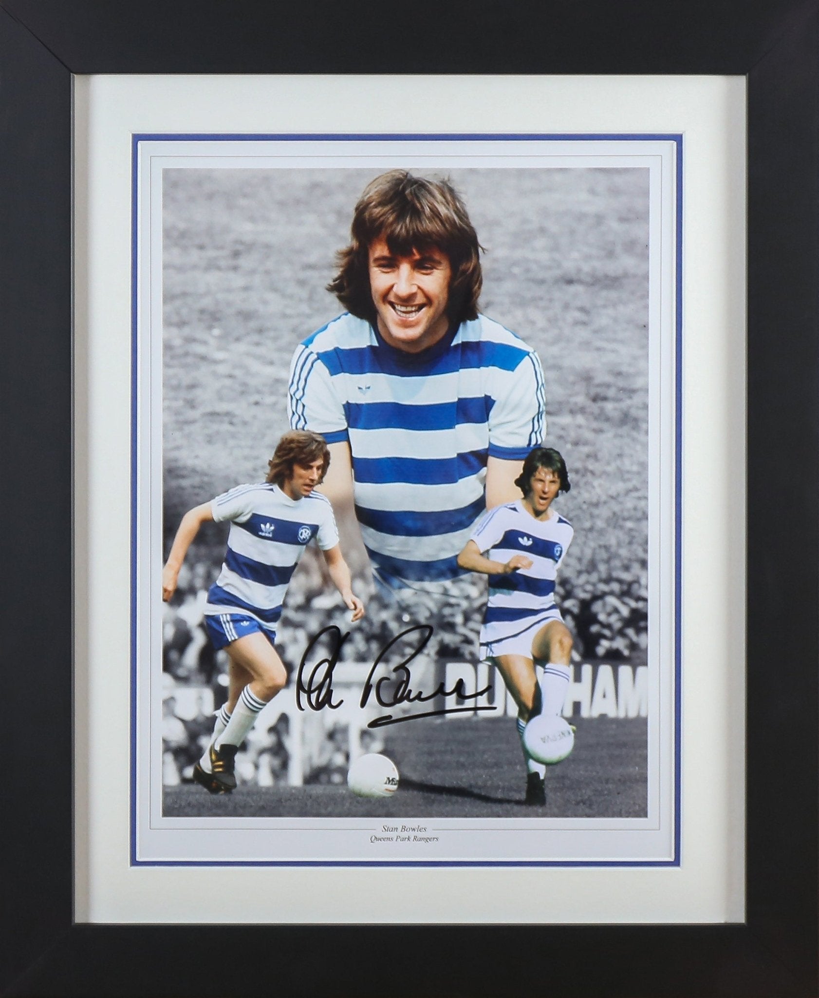 Stan Bowles Signed 12x16 QPR Photograph Framed Display - Memorabilia Framers Shop